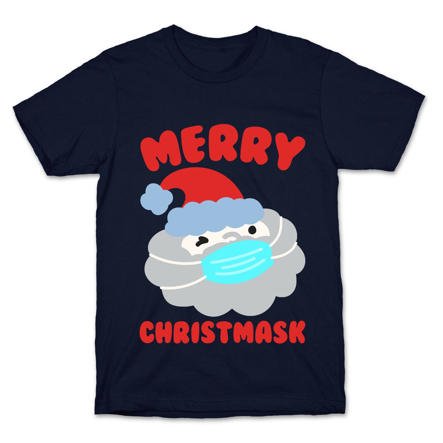 Merry Christmask White Print T-Shirt