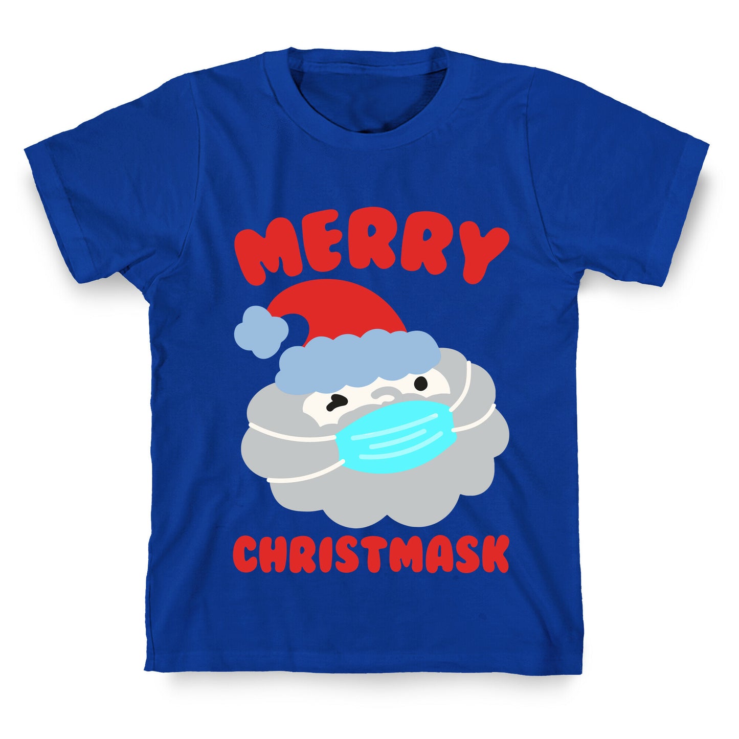 Merry Christmask White Print T-Shirt