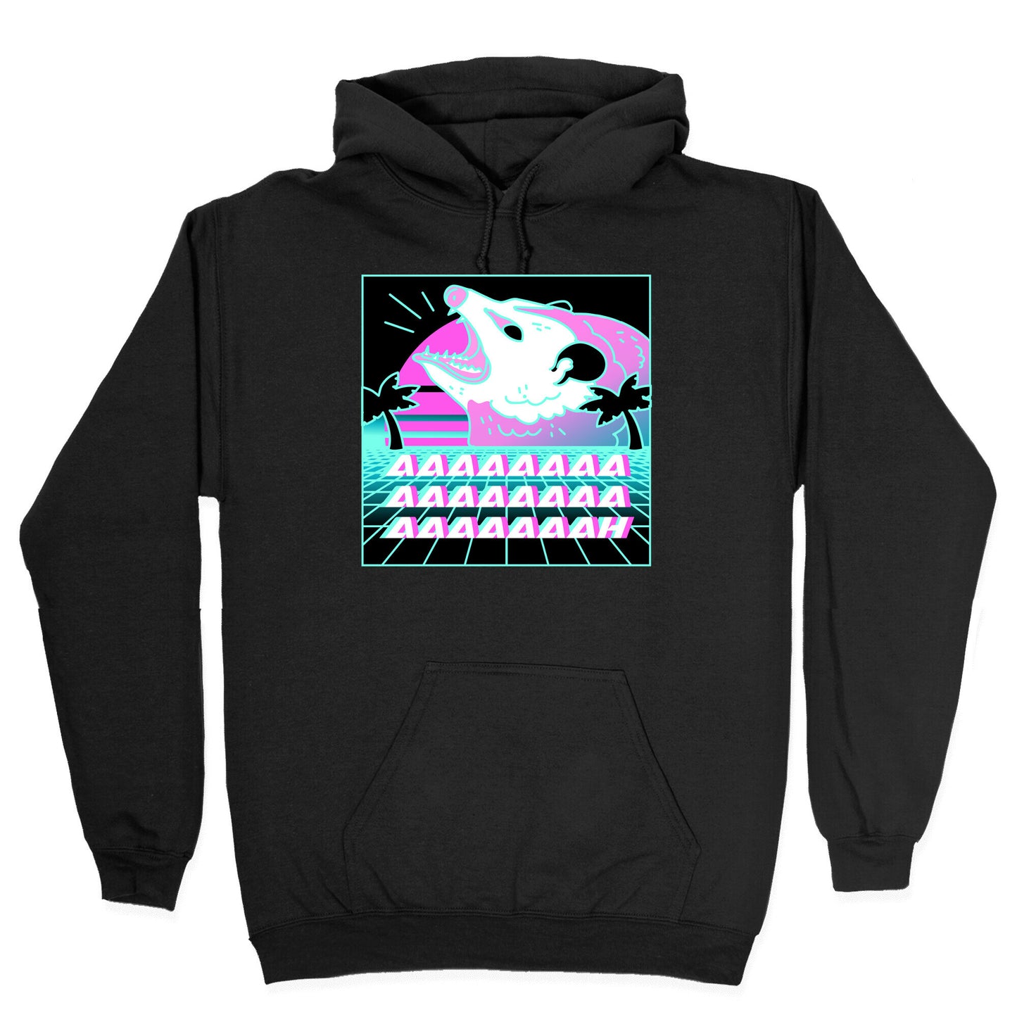 Screaming Retrowave Possum Hoodie