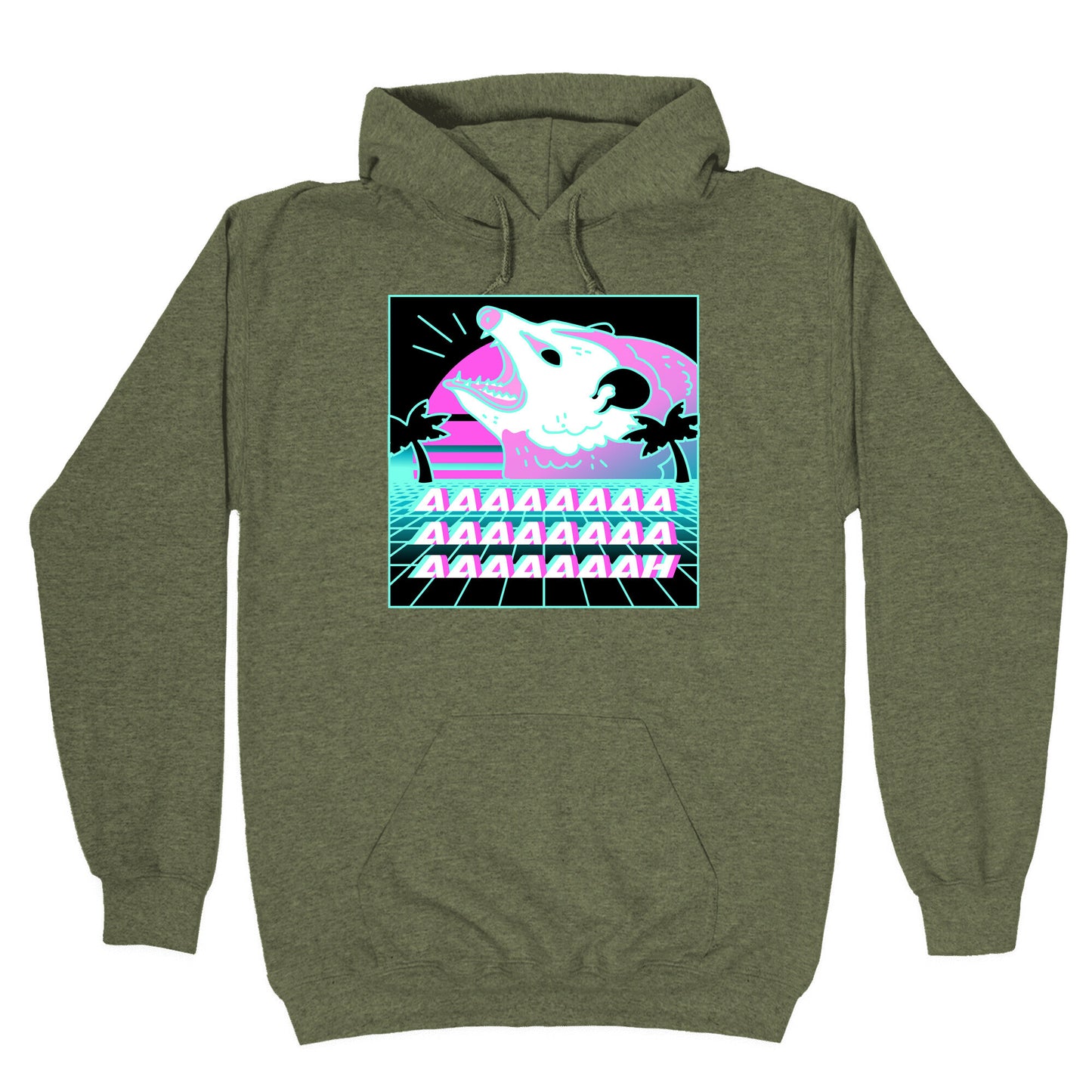 Screaming Retrowave Possum Hoodie