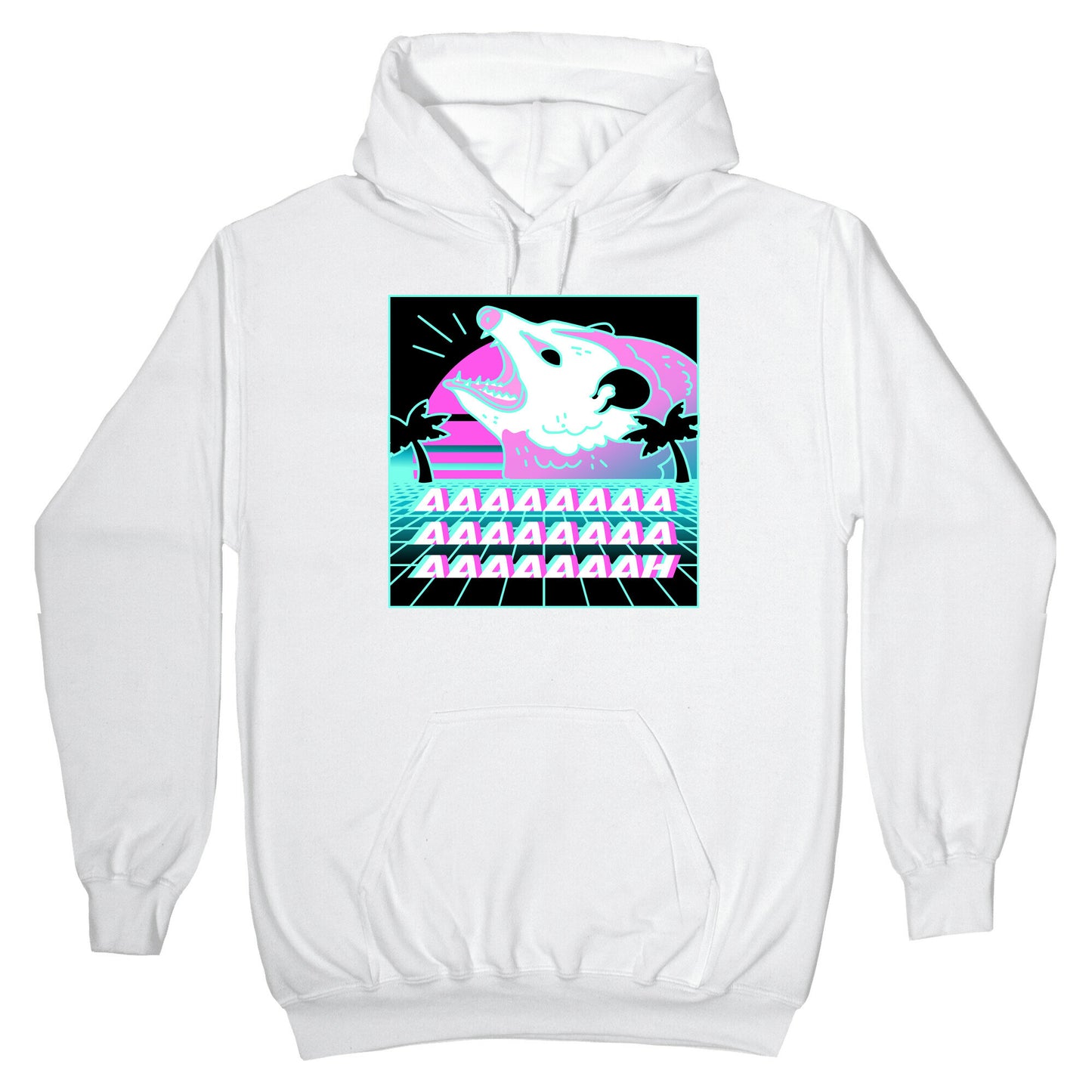 Screaming Retrowave Possum Hoodie