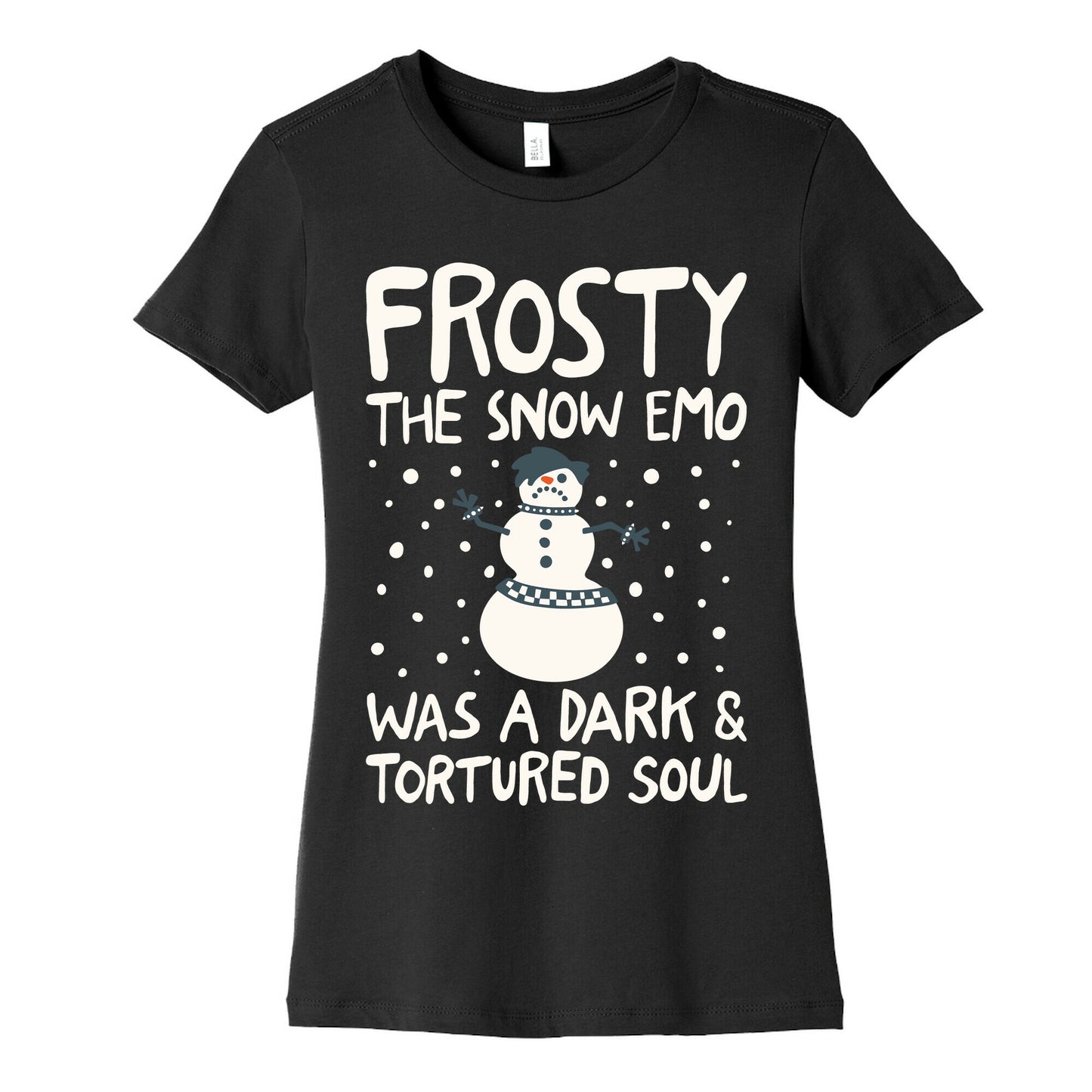 Frosty The Snow Emo Parody White Print Women's Cotton Tee
