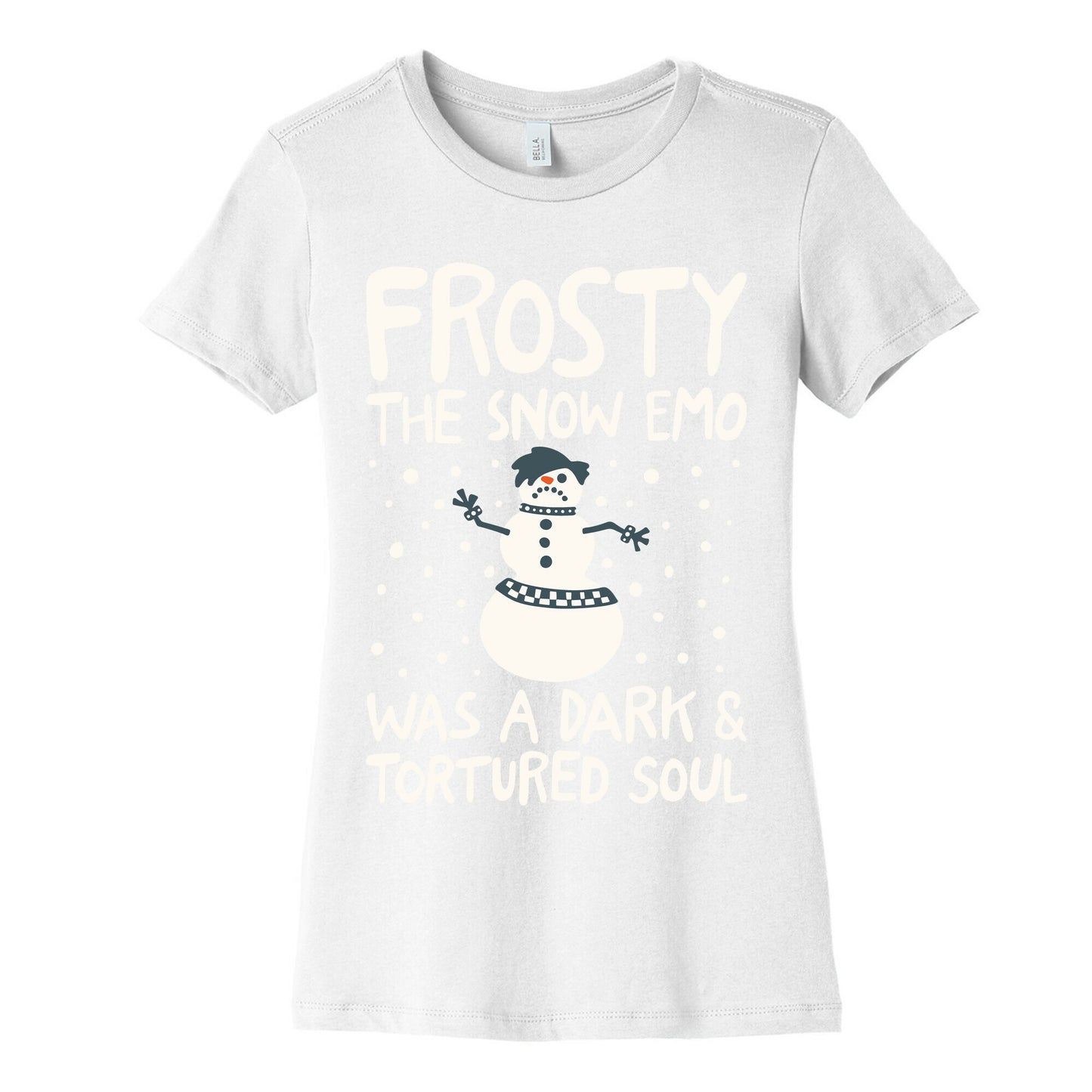 Frosty The Snow Emo Parody White Print Women's Cotton Tee