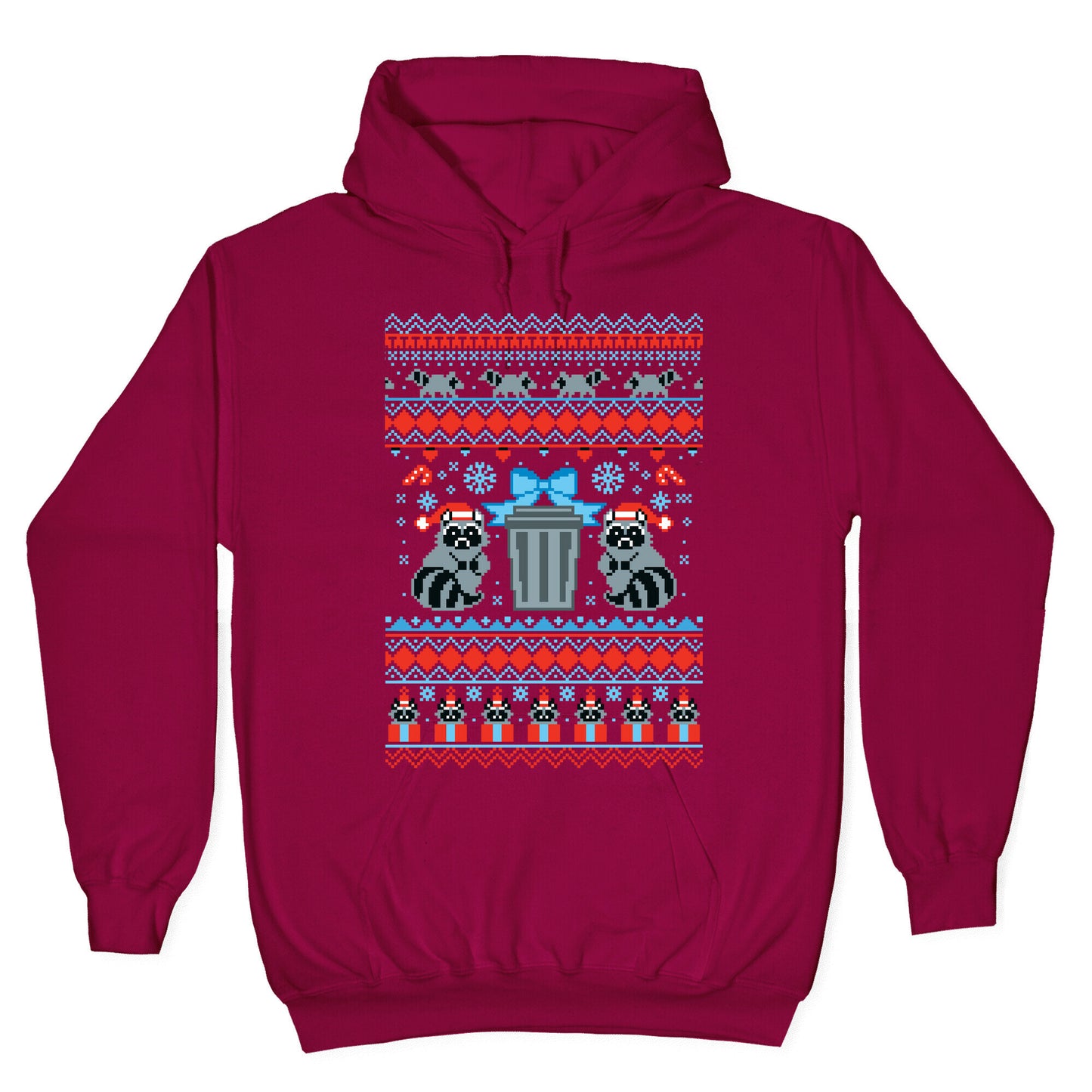 Raccoon Ugly Christmas Sweater Hoodie