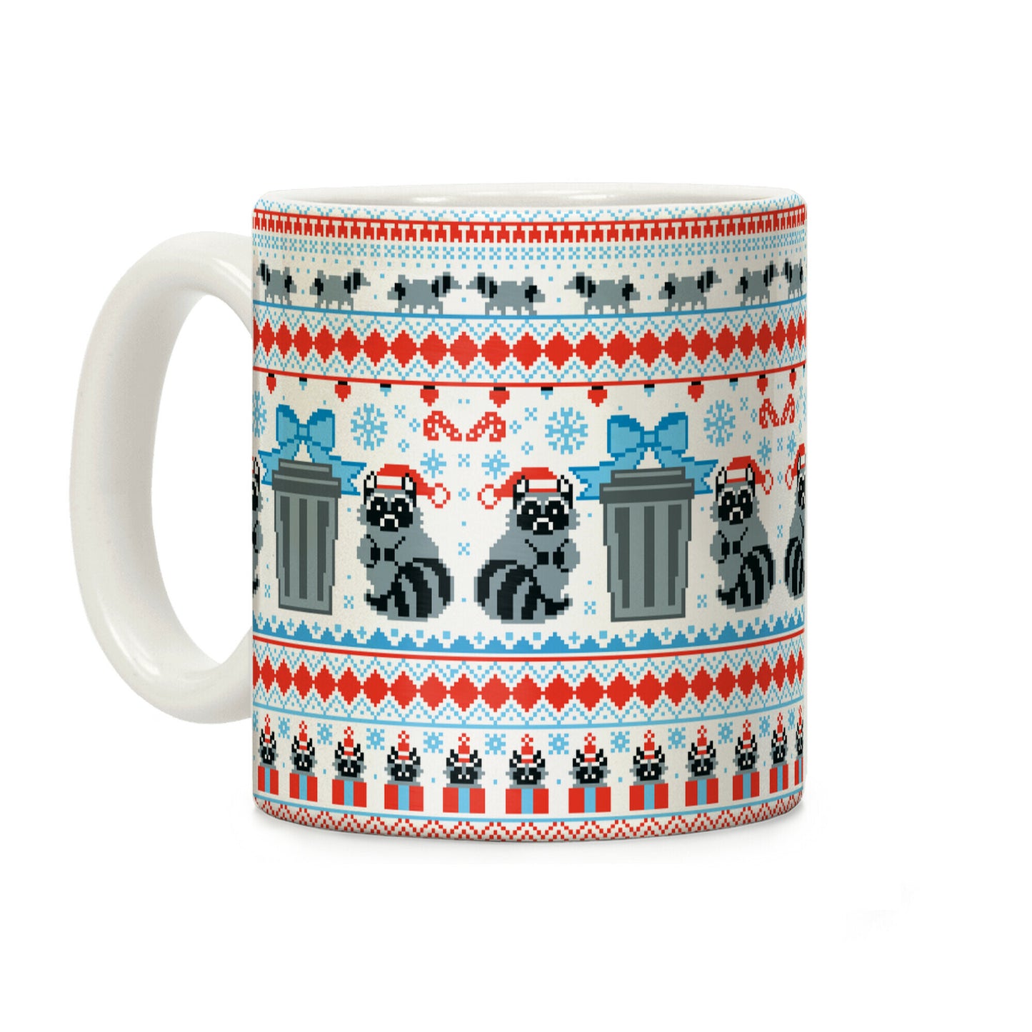 Raccoon Ugly Christmas Sweater Coffee Mug