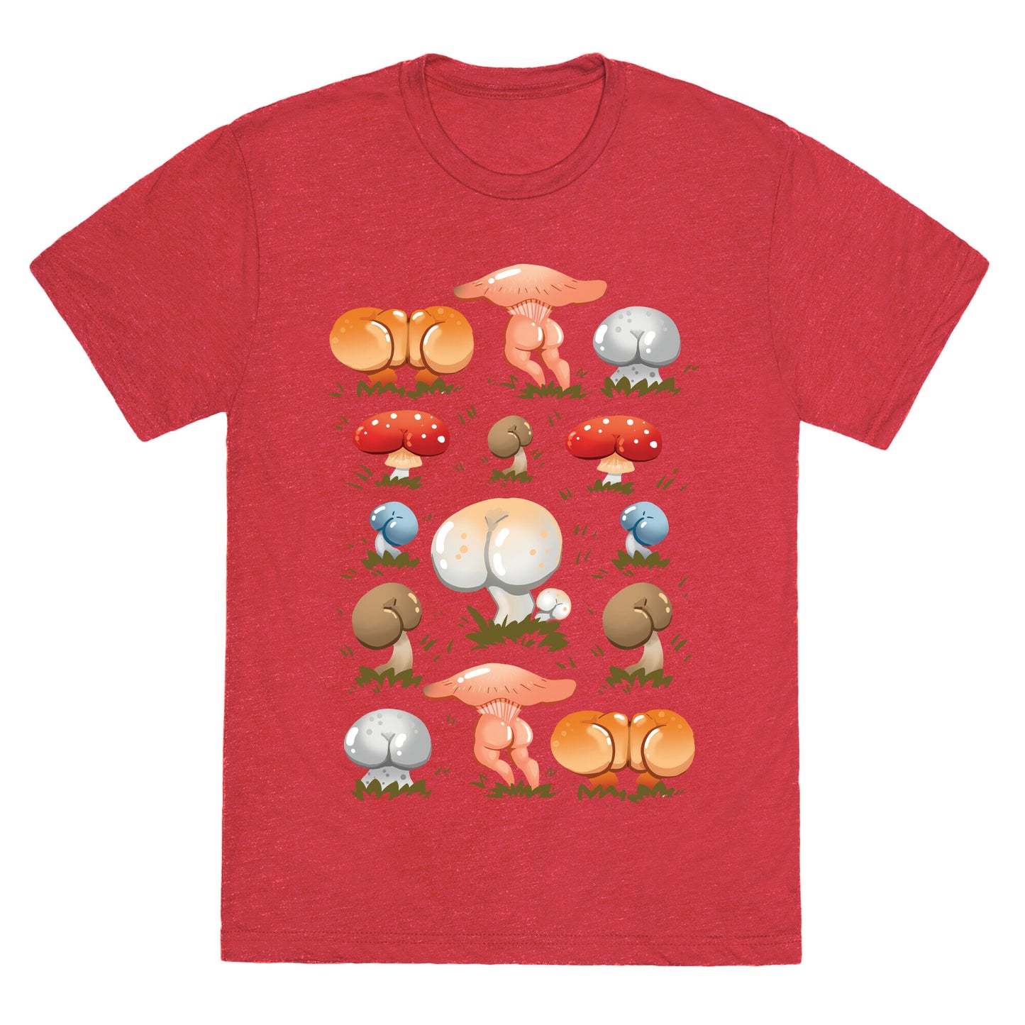 Butt Mushroom Pattern Unisex Triblend Tee