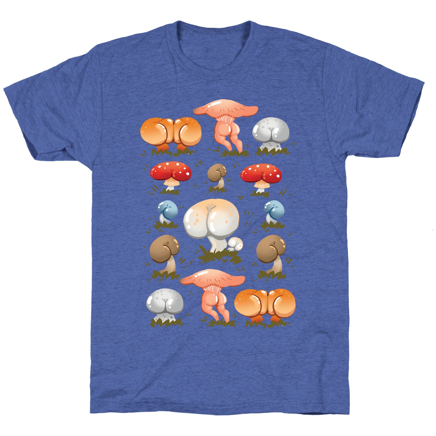 Butt Mushroom Pattern Unisex Triblend Tee
