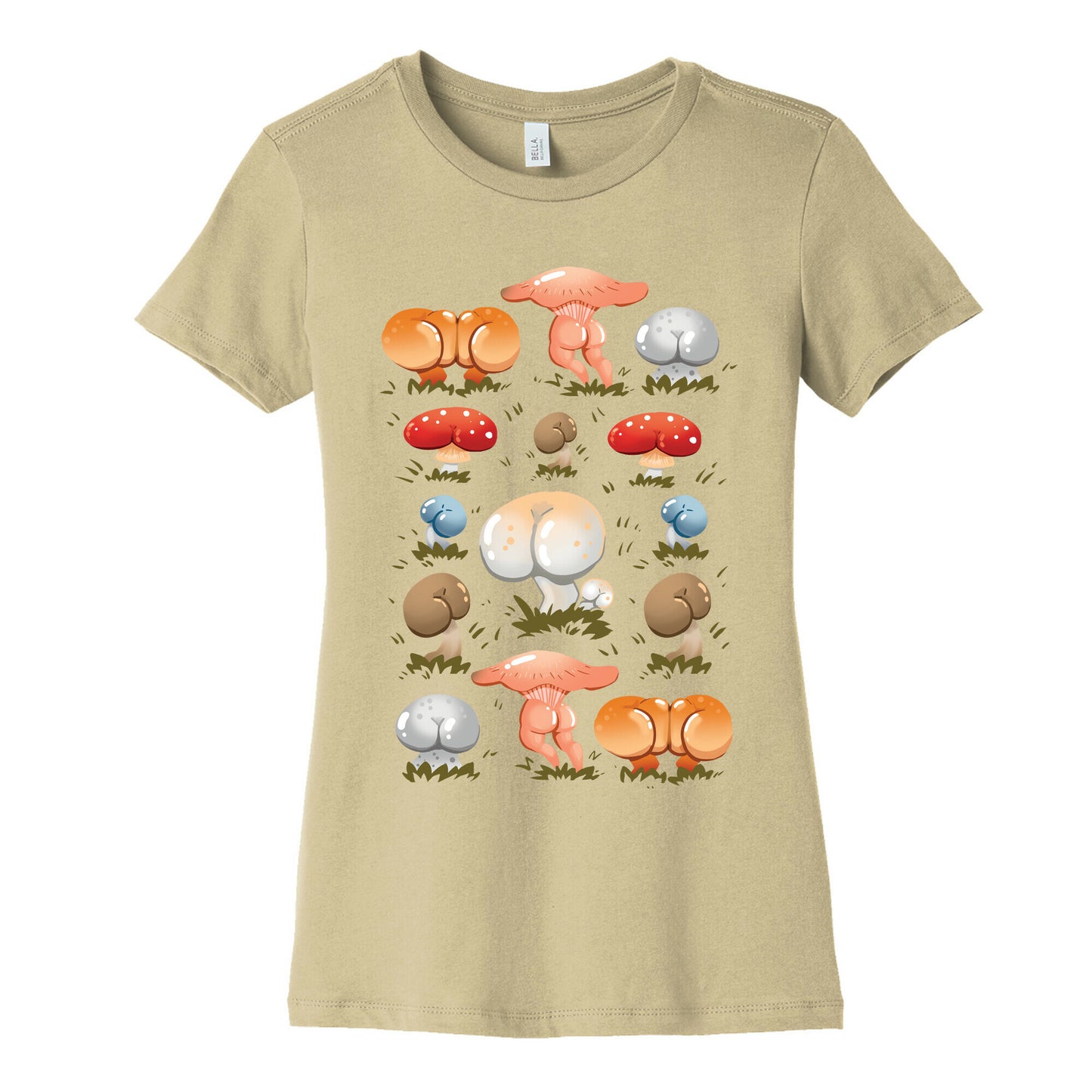 Butt Mushroom Pattern Women's Cotton Tee