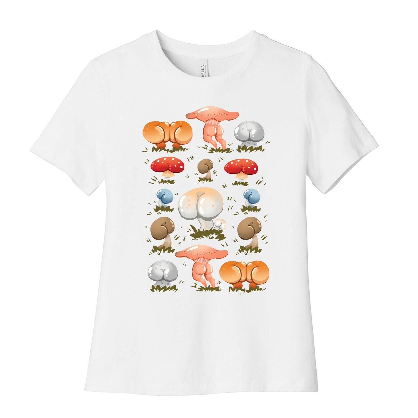 Butt Mushroom Pattern Women's Cotton Tee