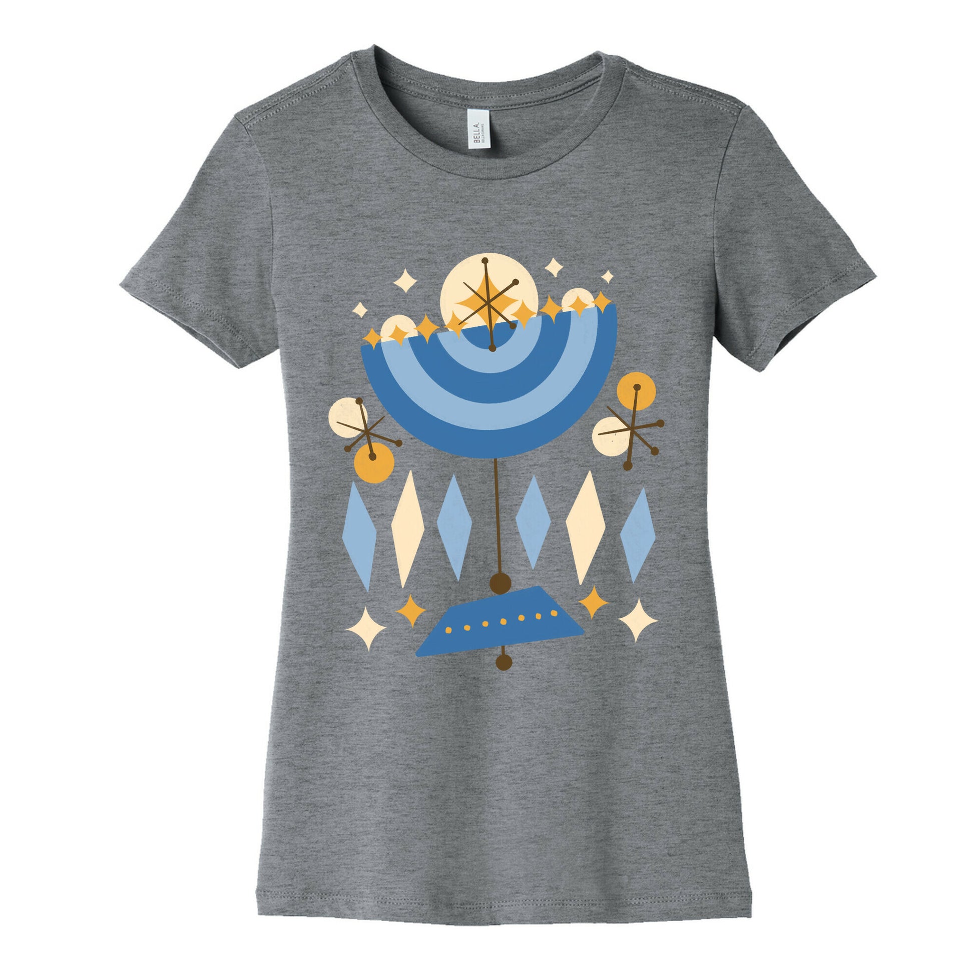 Mid-Century Modern Menorah (Hanukkah) Women's Cotton Tee