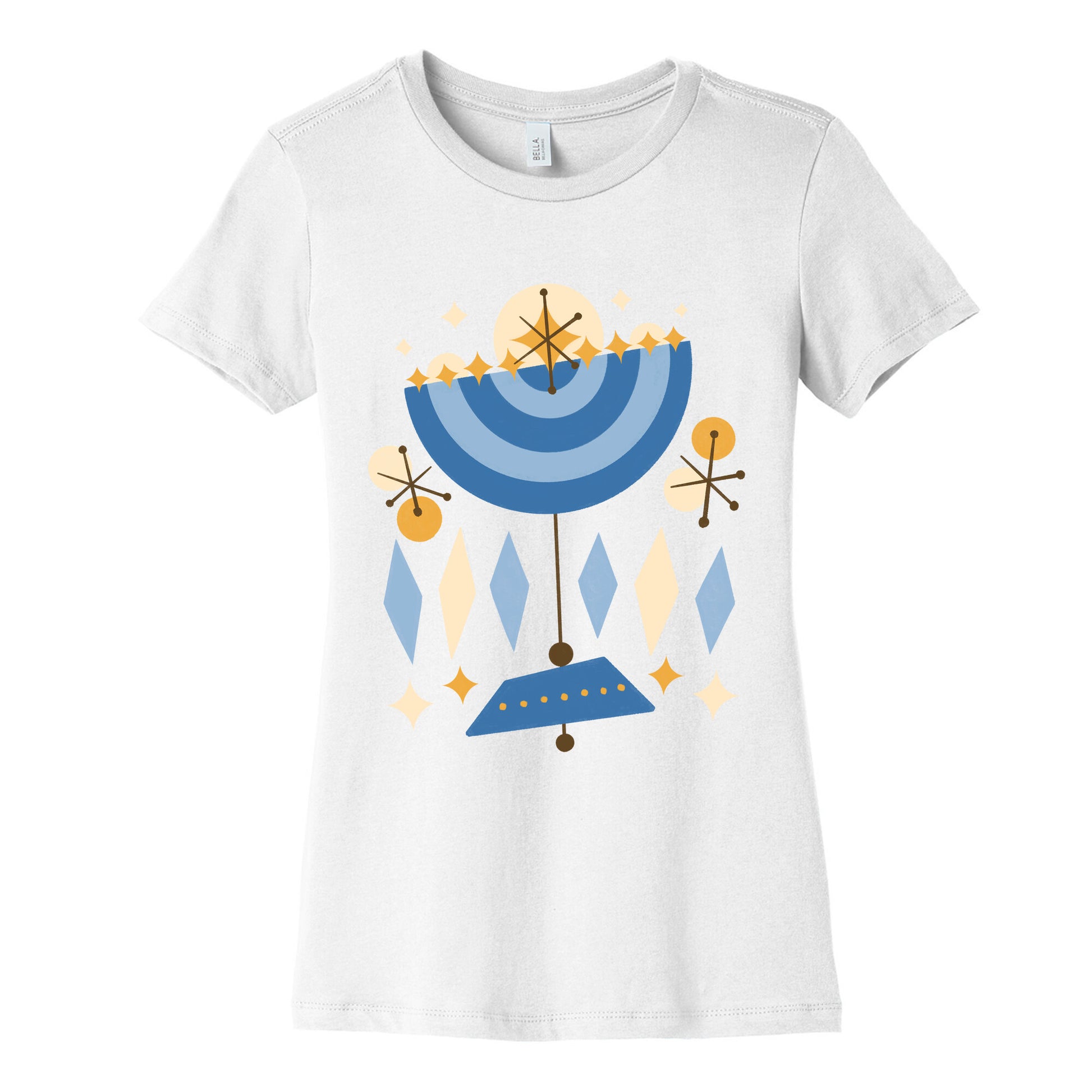 Mid-Century Modern Menorah (Hanukkah) Women's Cotton Tee