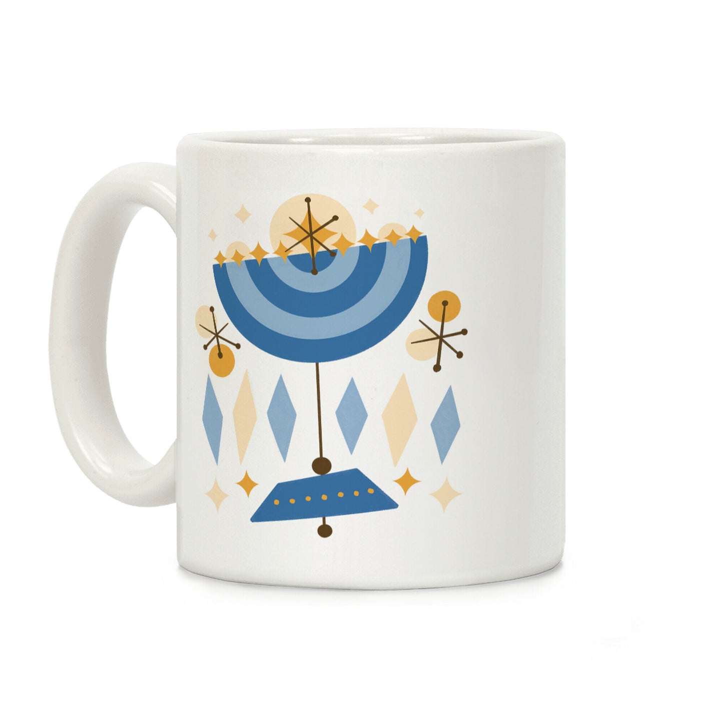 Mid-Century Modern Menorah (Hanukkah) Coffee Mug