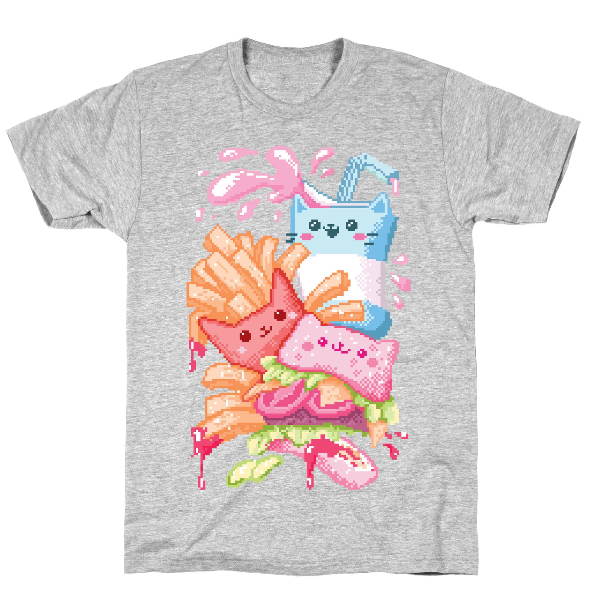 Purrger and fries Pixel Art T-Shirt