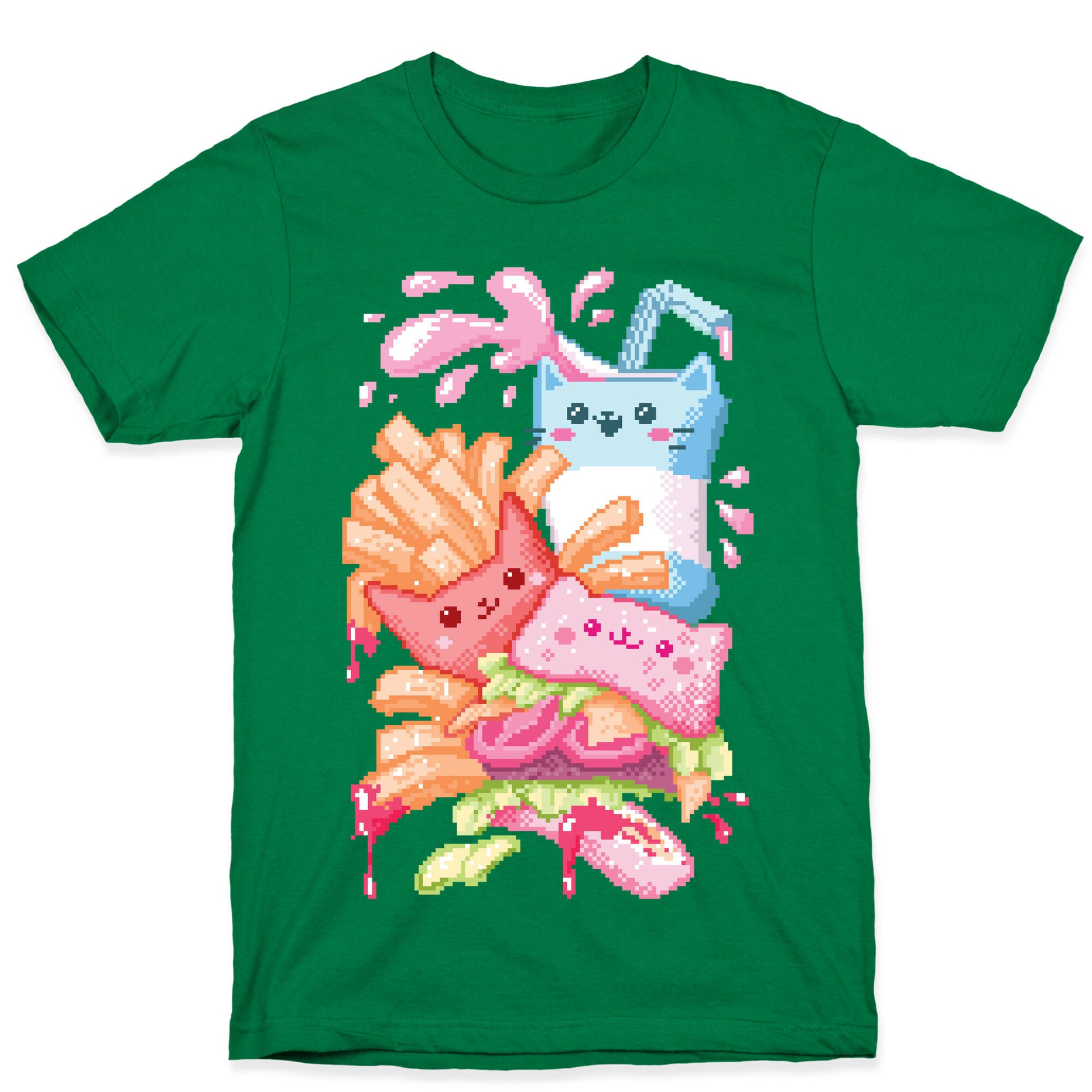 Purrger and fries Pixel Art T-Shirt