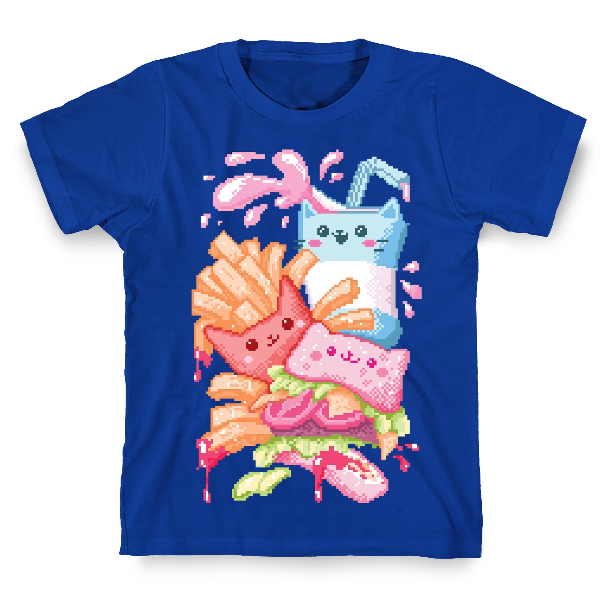 Purrger and fries Pixel Art T-Shirt
