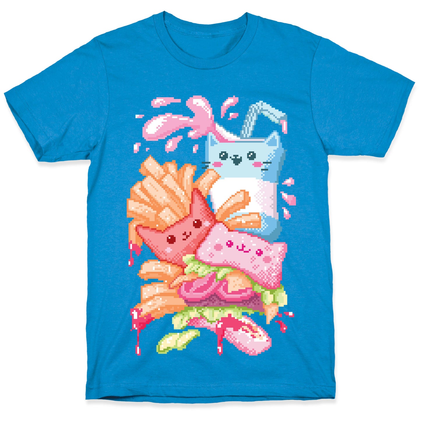 Purrger and fries Pixel Art T-Shirt