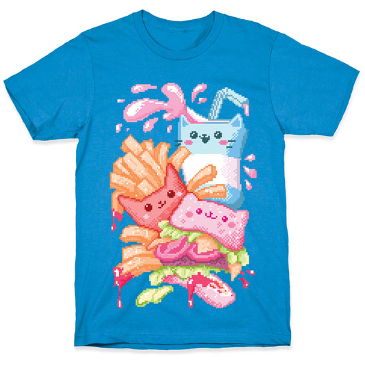 Purrger and fries Pixel Art T-Shirt