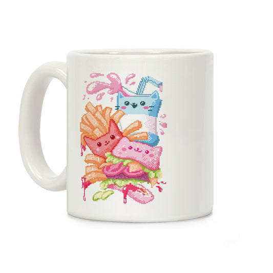 Purrger and fries Pixel Art Coffee Mug