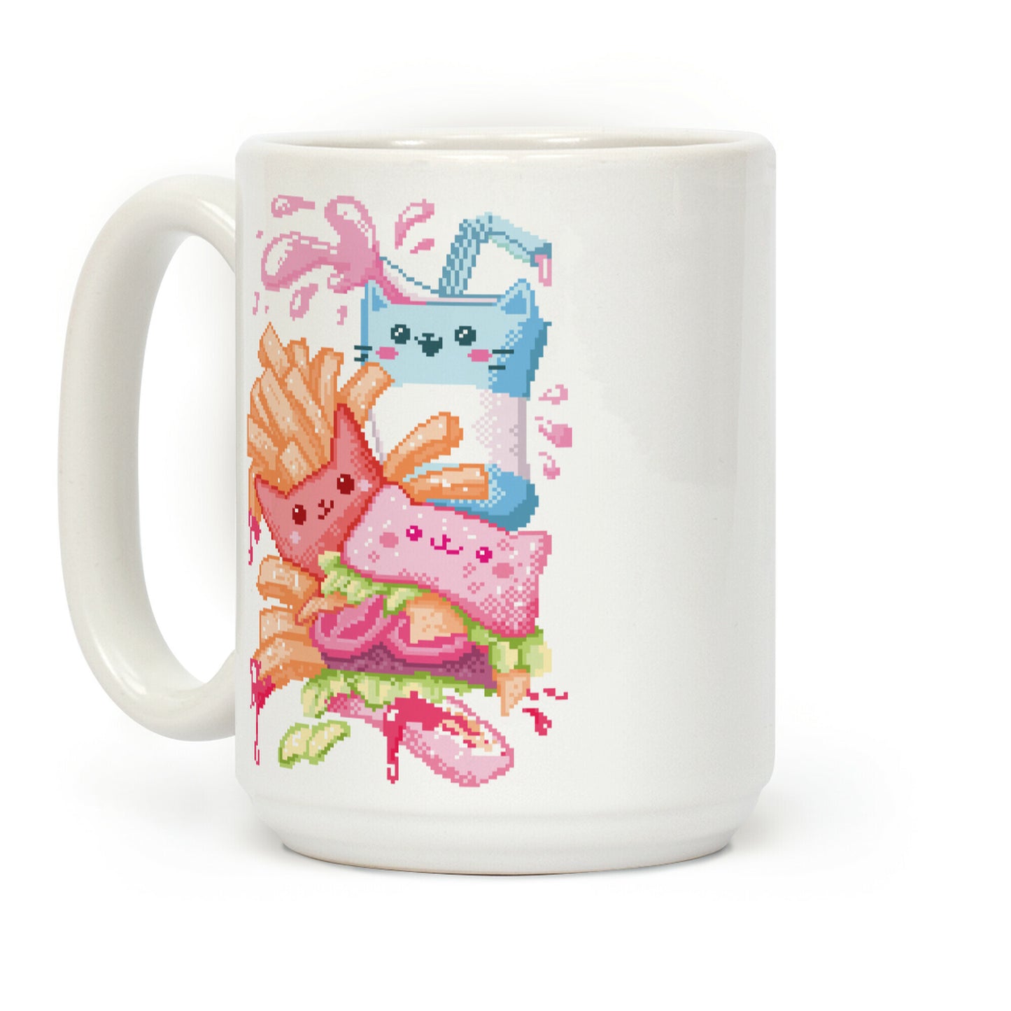Purrger and fries Pixel Art Coffee Mug