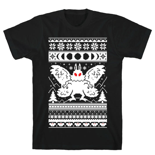 Mothman Ugly Sweater Pattern T-Shirt