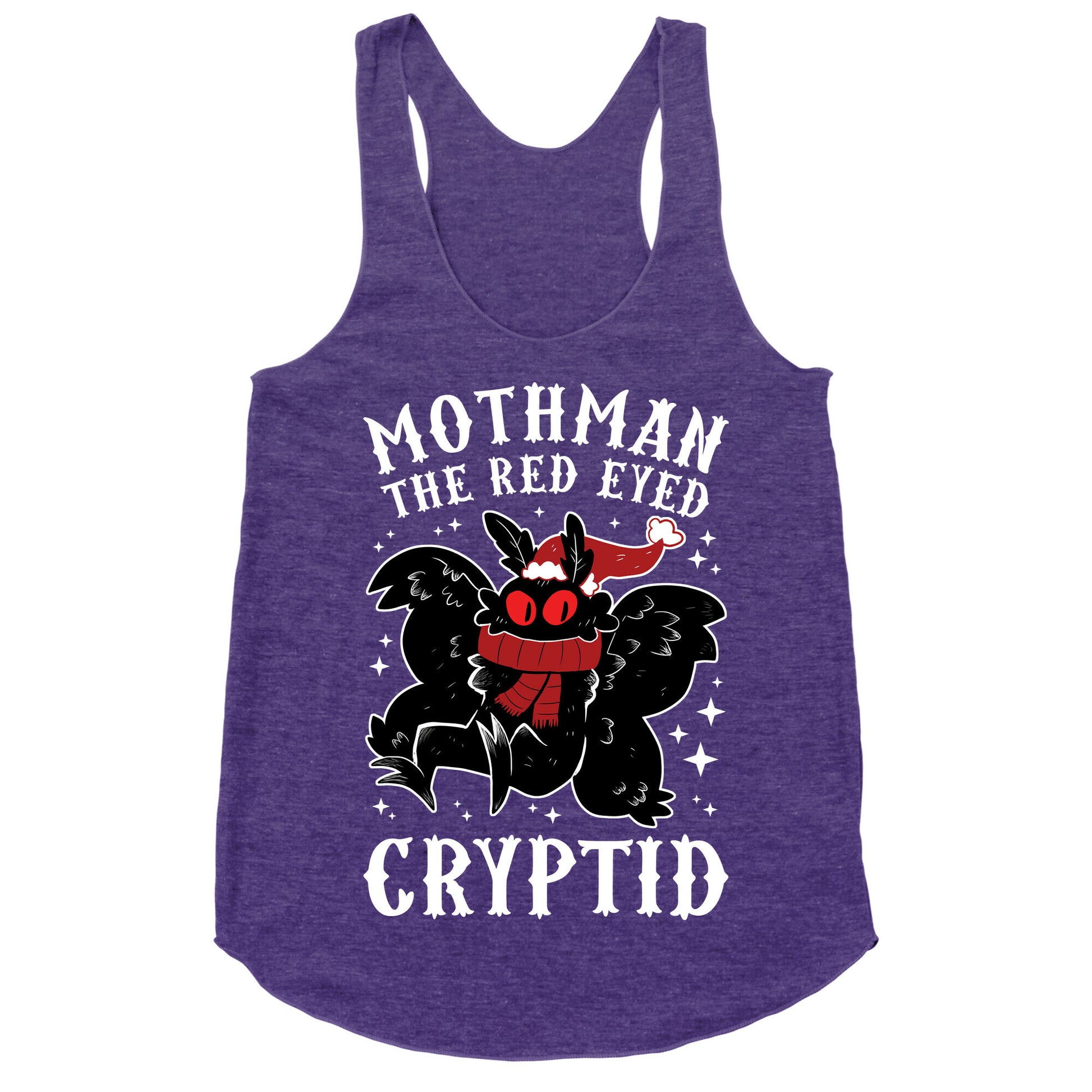 Mothman The Red Eyed Cryptid Racerback Tank