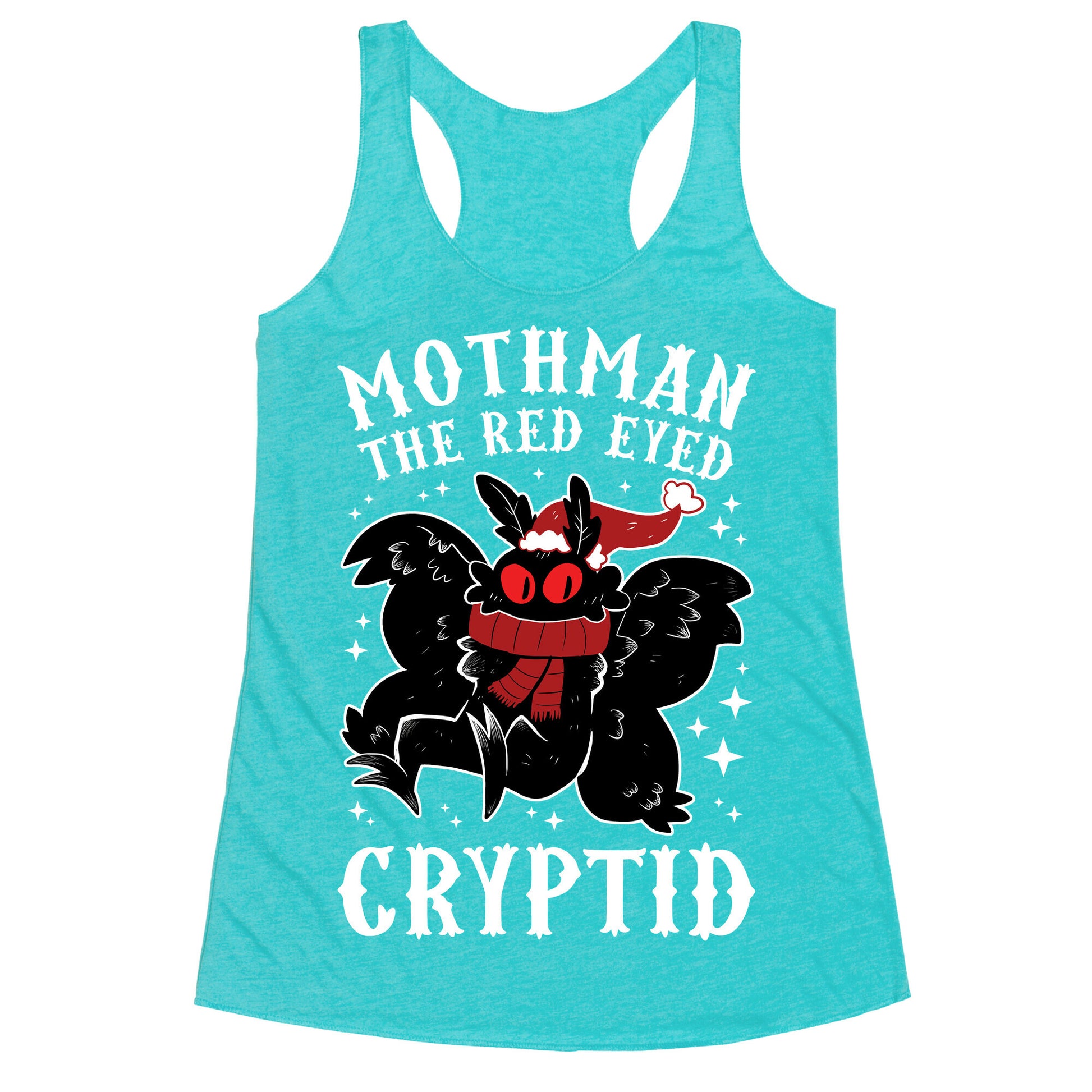 Mothman The Red Eyed Cryptid Racerback Tank