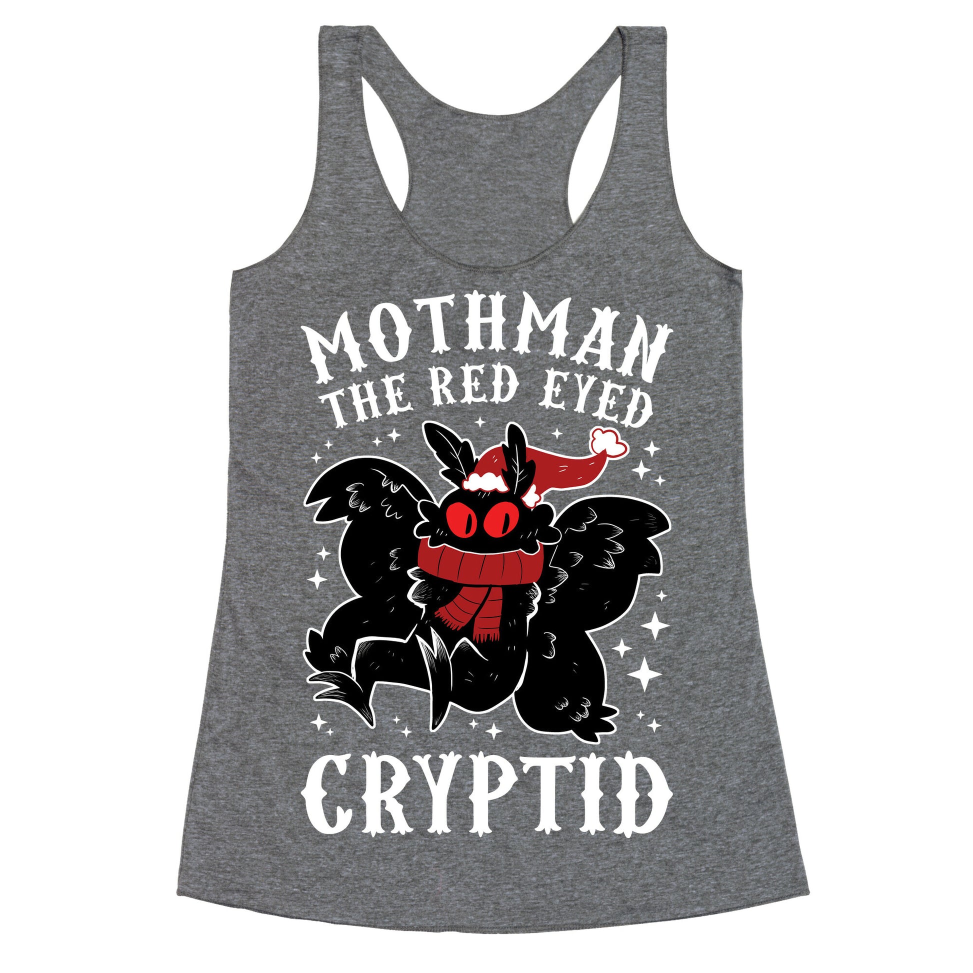 Mothman The Red Eyed Cryptid Racerback Tank