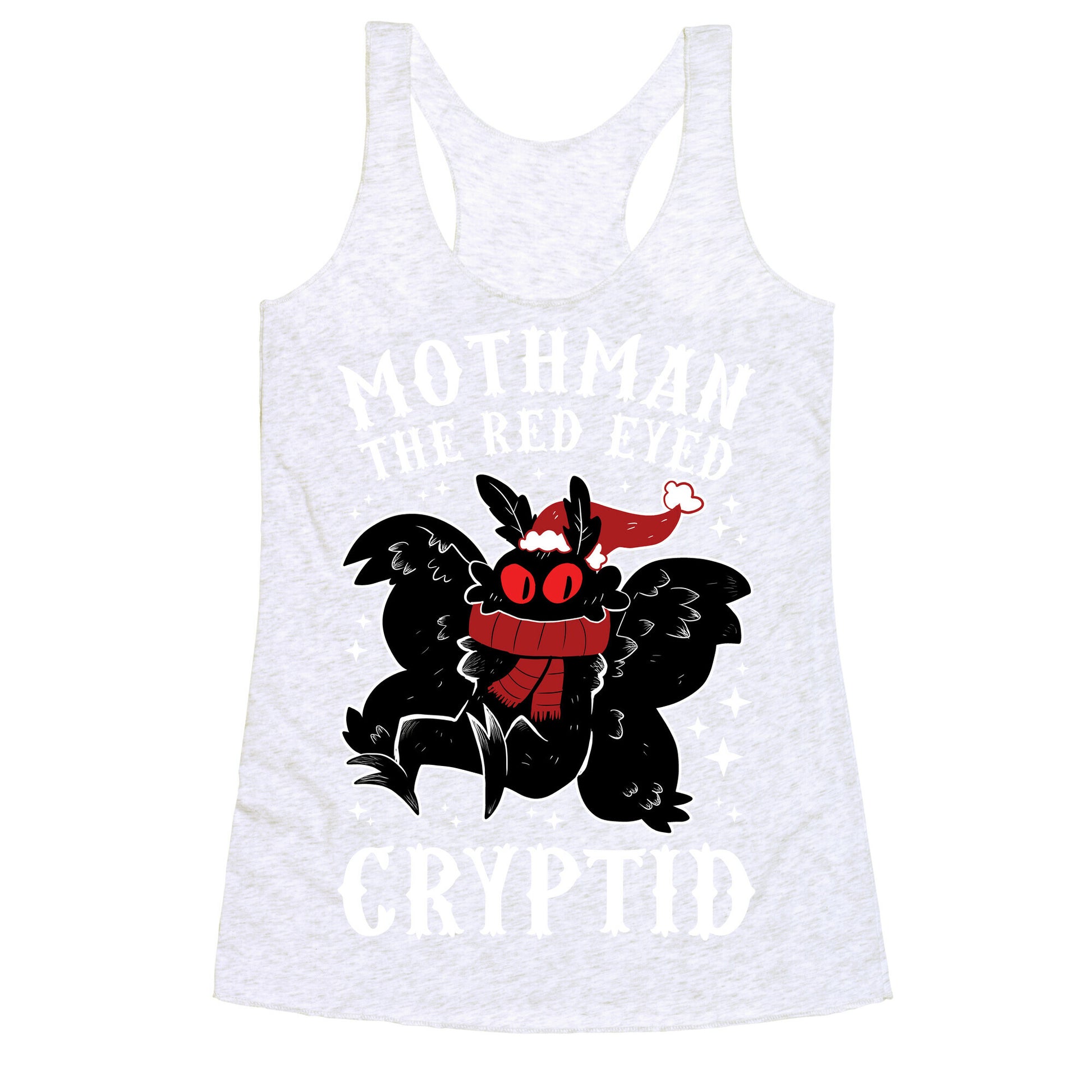 Mothman The Red Eyed Cryptid Racerback Tank