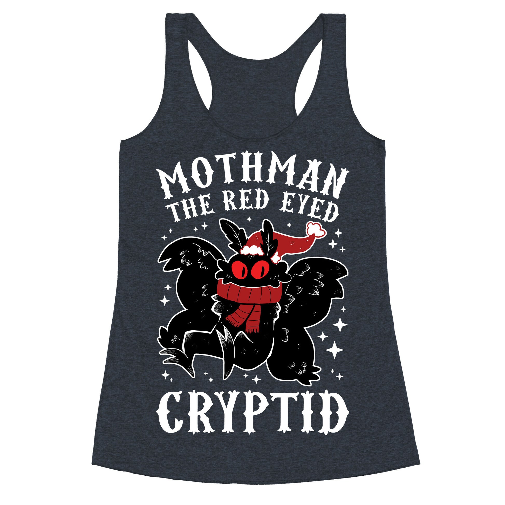 Mothman The Red Eyed Cryptid Racerback Tank