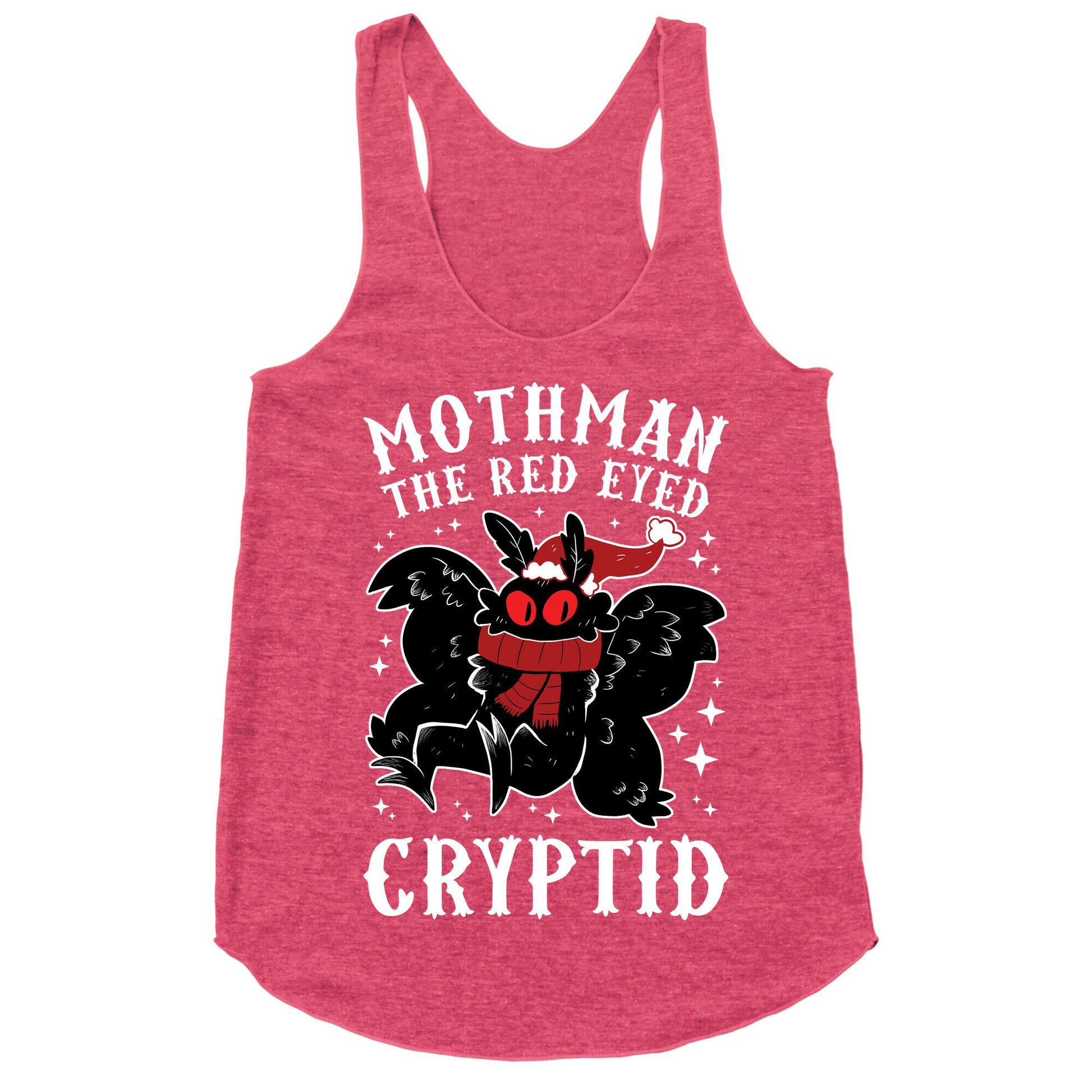 Mothman The Red Eyed Cryptid Racerback Tank