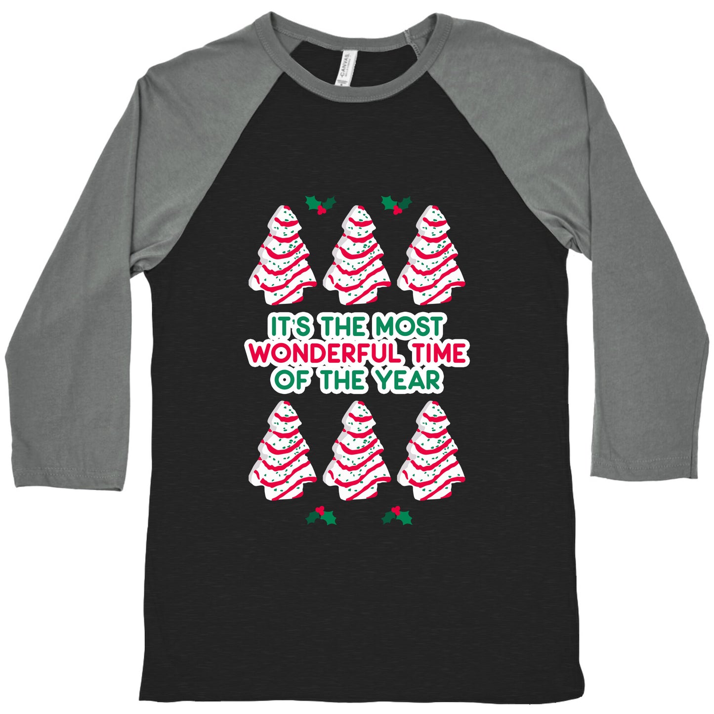 It's the Most Wonderful Time of the Year (Holiday Tree Cake Time) Baseball Tee