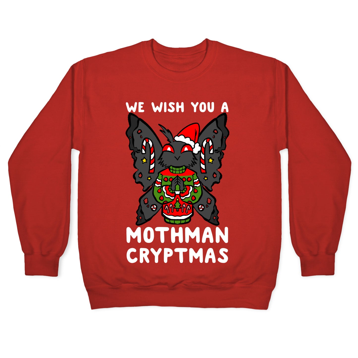 We Wish You A Mothman Cryptmas Crewneck Sweatshirt