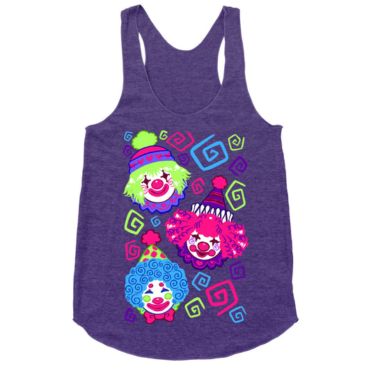 Kawaii Clowns Racerback Tank