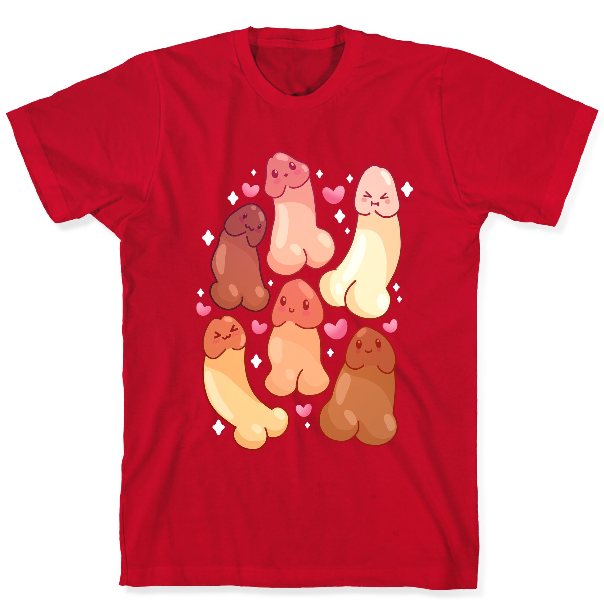 Kawaii Penises Pattern T-Shirt