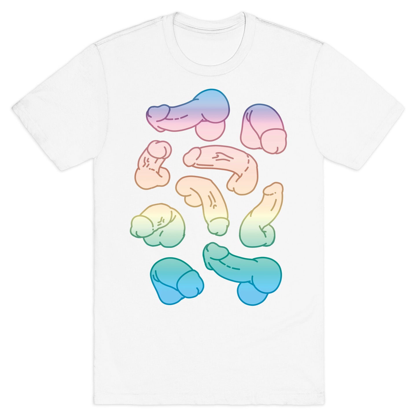 Pastel Penis Pattern T-Shirt