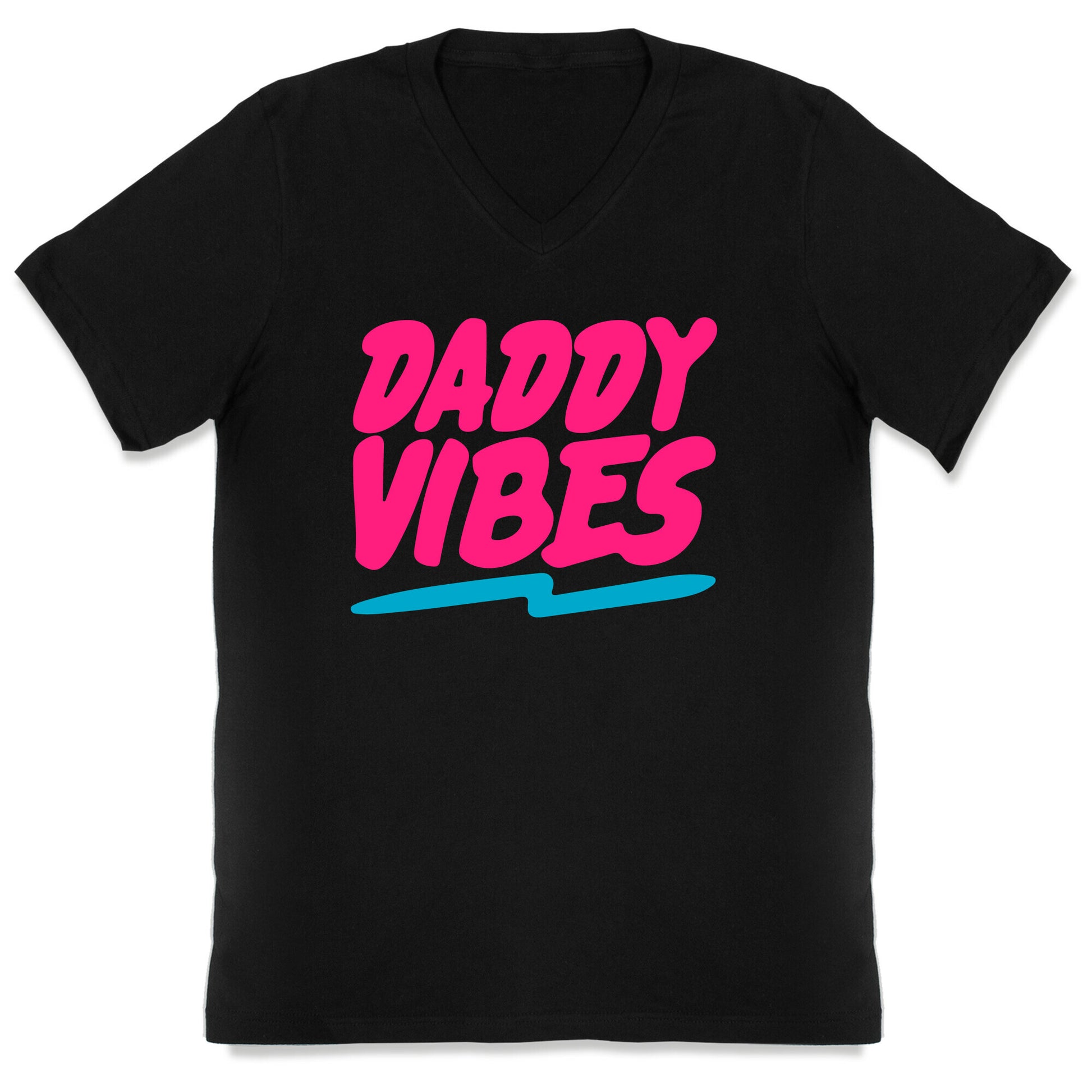 Daddy Vibes White Print V-Neck