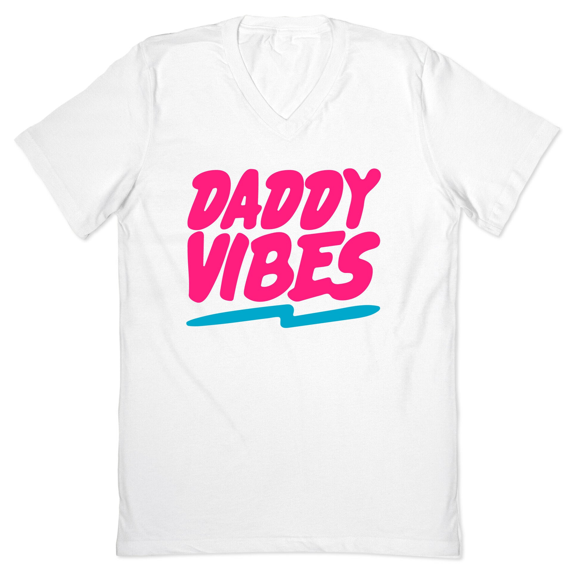 Daddy Vibes White Print V-Neck