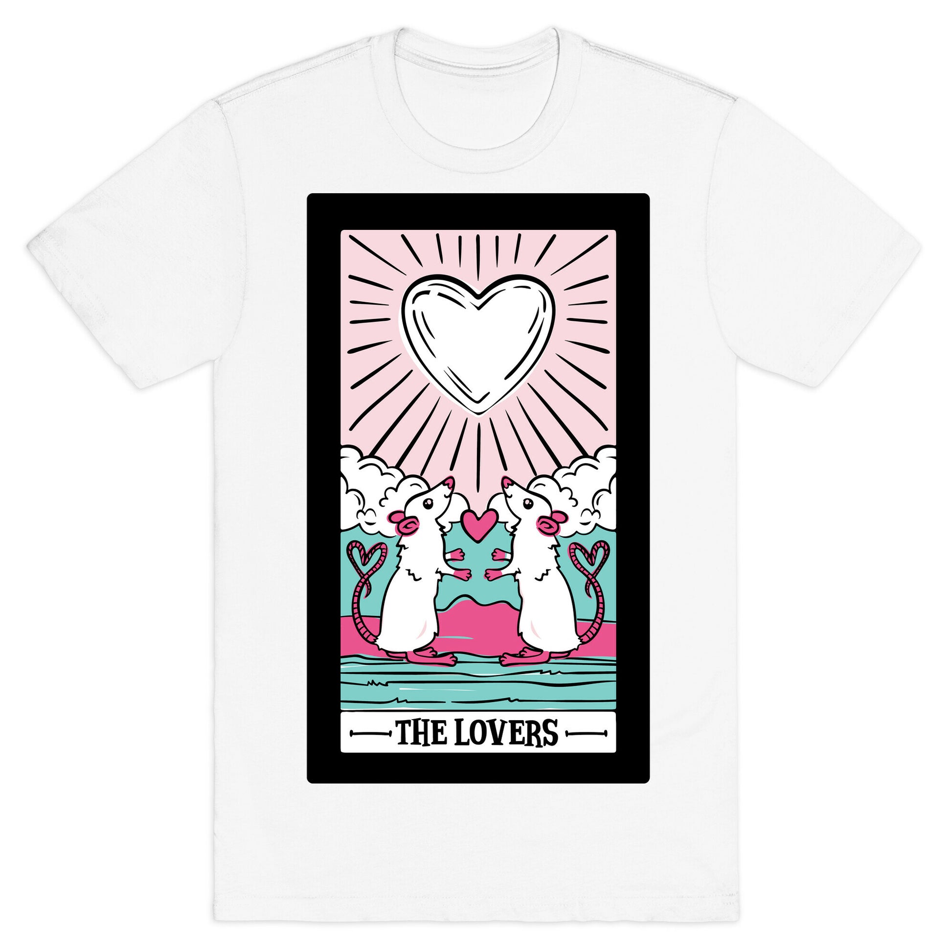 The Rat Lovers Tarot White Print T-Shirt