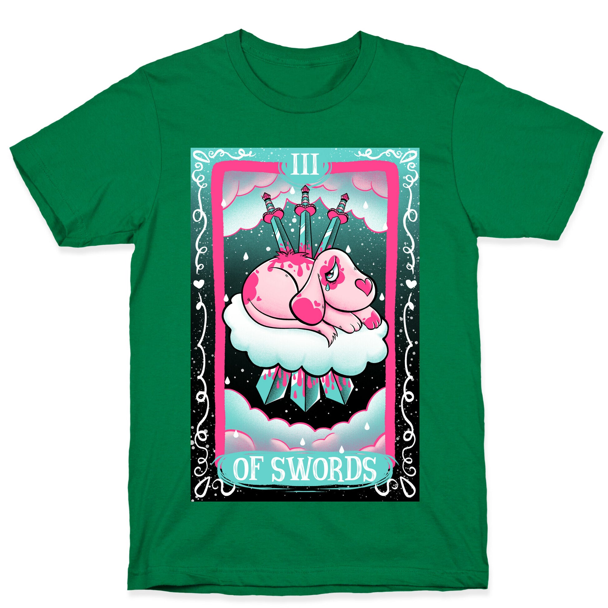 Creepy Cute Tarots: Three Of Swords T-Shirt