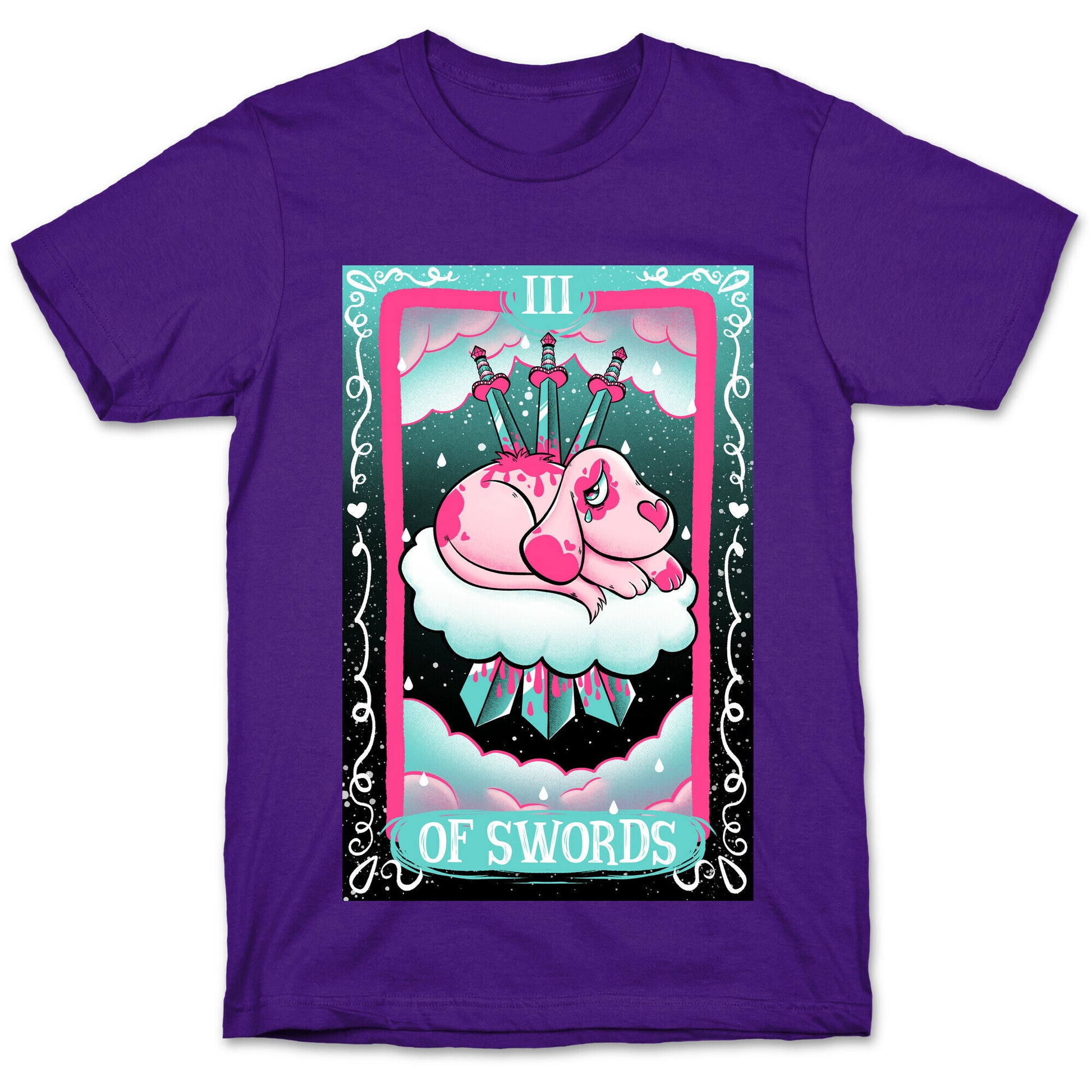 Creepy Cute Tarots: Three Of Swords T-Shirt