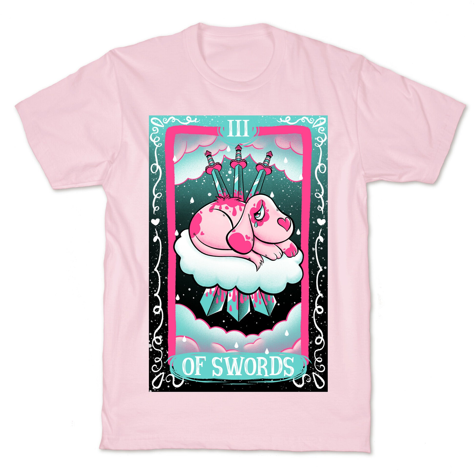 Creepy Cute Tarots: Three Of Swords T-Shirt