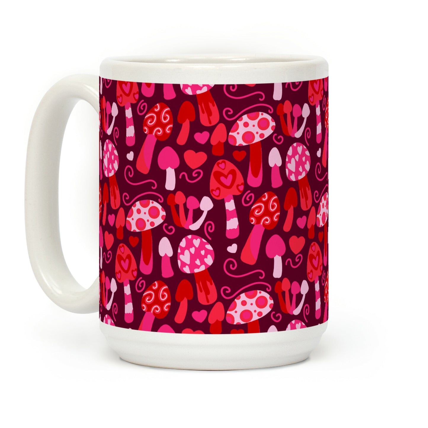 Valentine's Day Mushrooms Pattern Coffee Mug