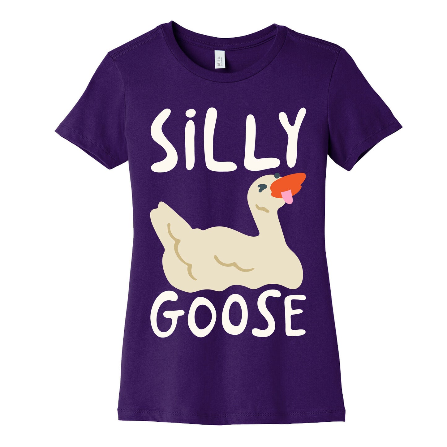 Silly Goose White Print Women's Cotton Tee