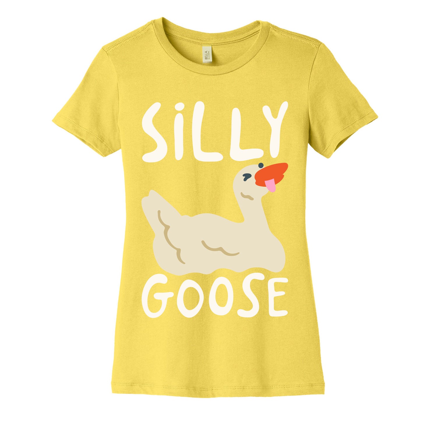 Silly Goose White Print Women's Cotton Tee