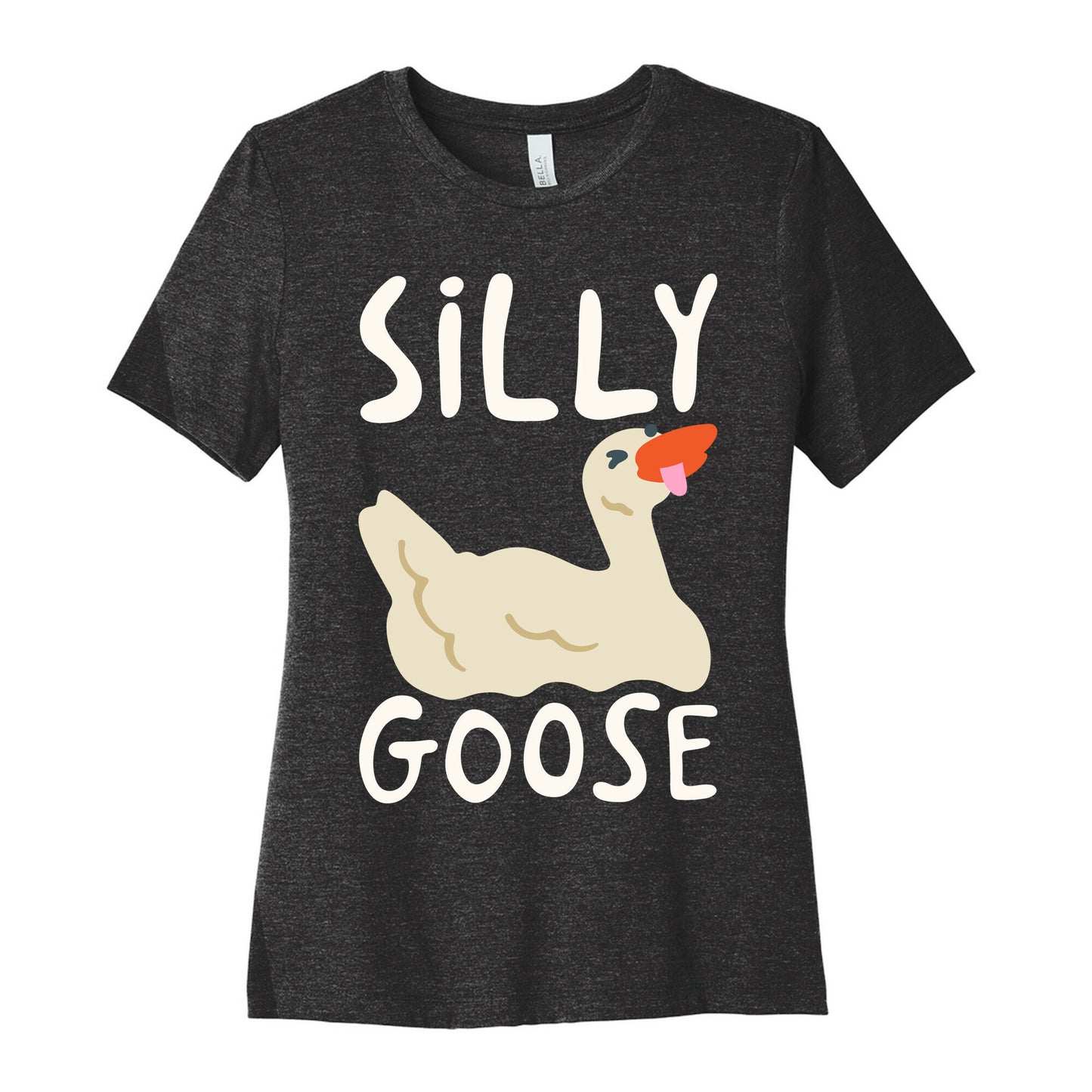 Silly Goose White Print Women's Cotton Tee