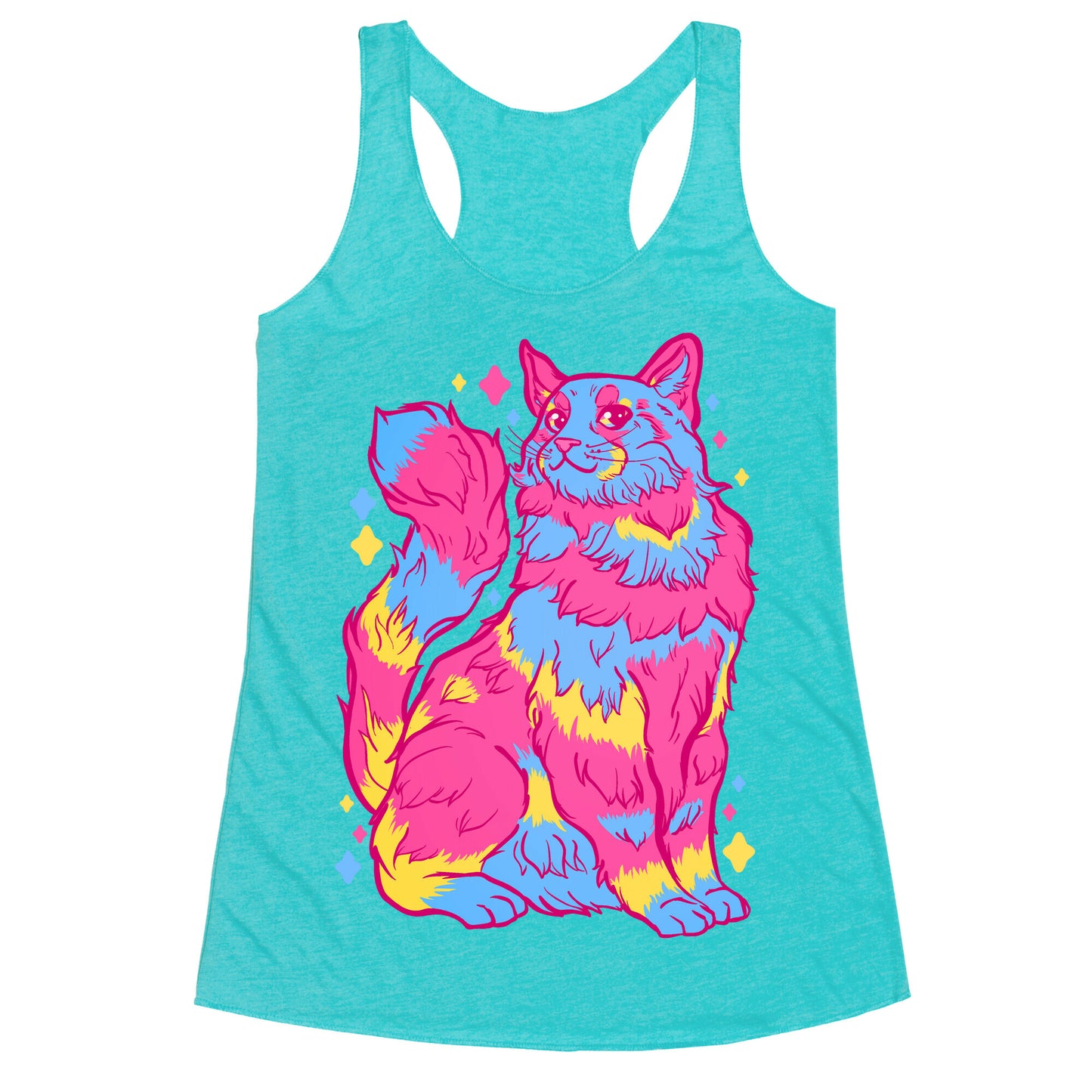 Pansexual Pride Cat Racerback Tank
