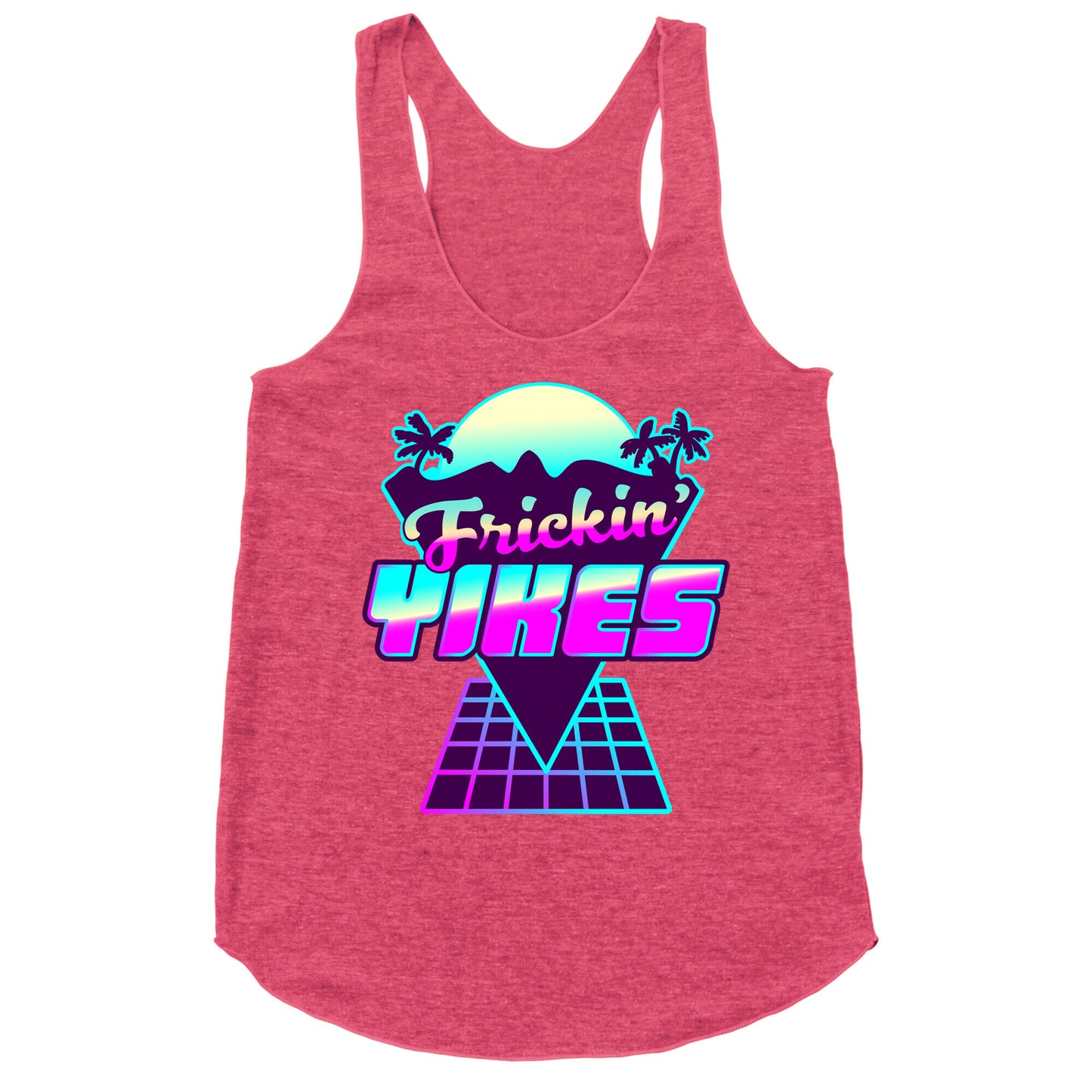 Frickin' YIKES Retro Wave Racerback Tank
