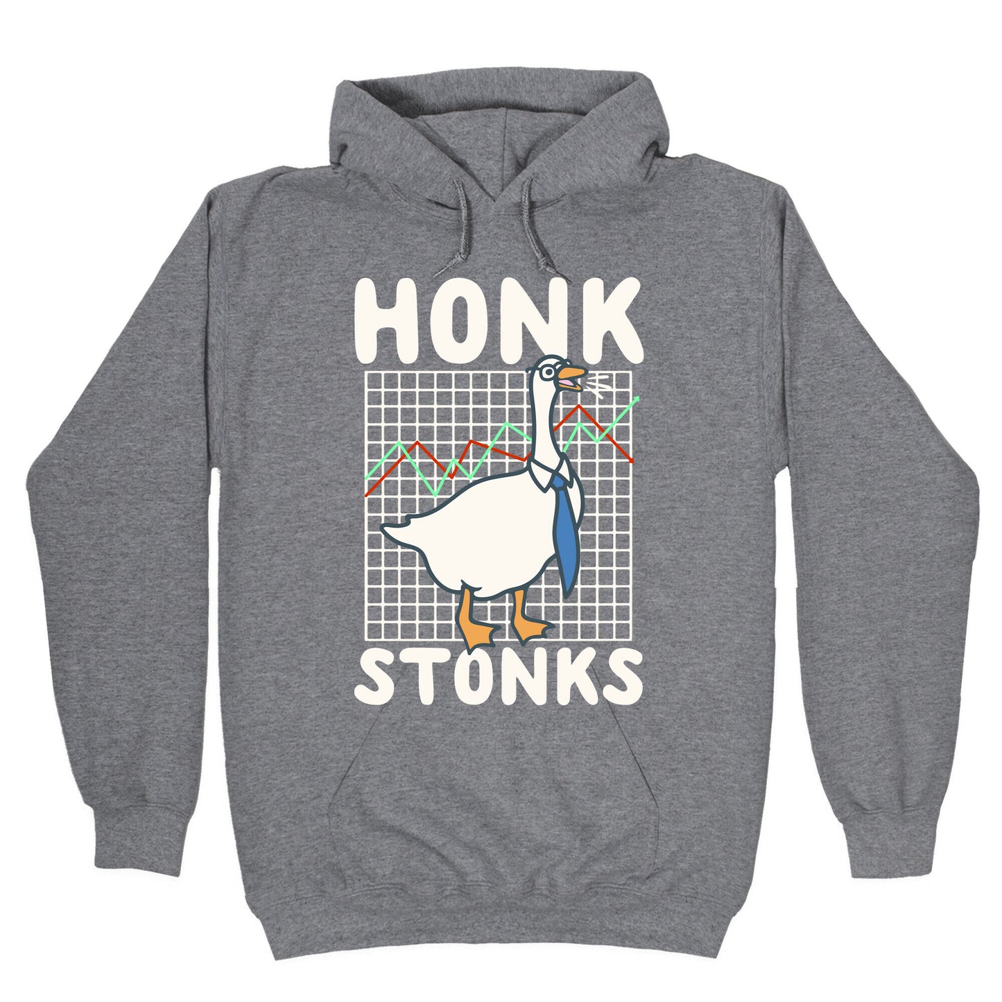 Honk Stonks White Print Hoodie
