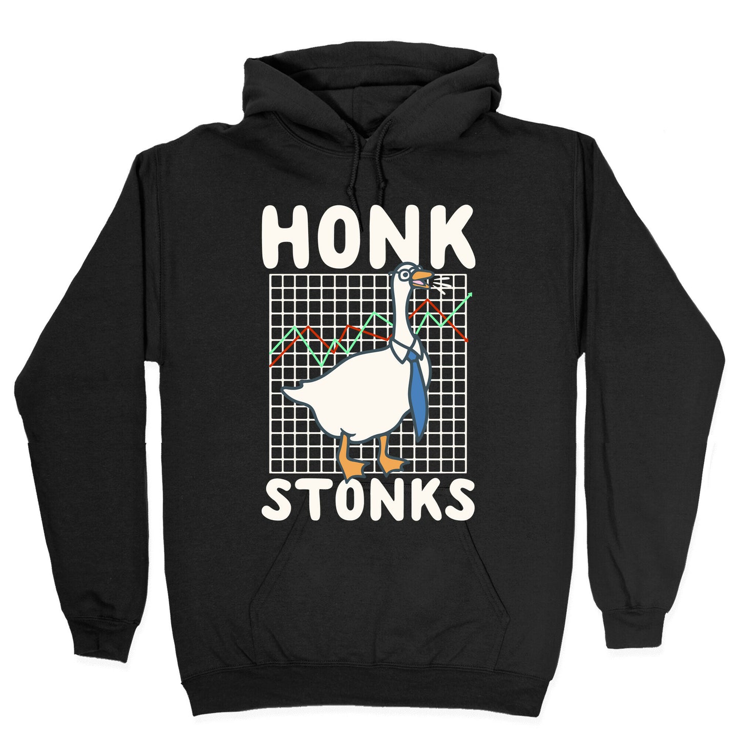Honk Stonks White Print Hoodie
