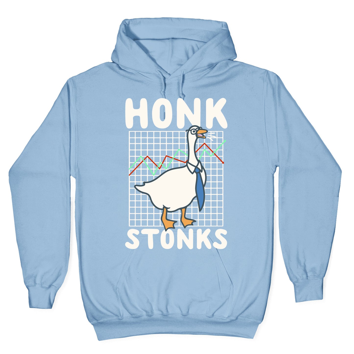 Honk Stonks White Print Hoodie